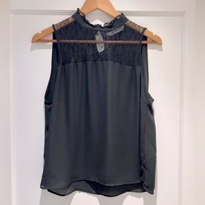 ZARA Basics Sheer Black Sleeveless Blouse